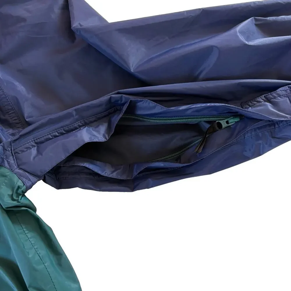 Vintage 90s Helly Hansen Helly-Tech Packable Rain Jacket Size XL Blue Colorblock